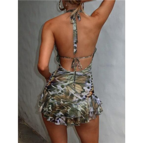 Ruffled Halter Neck Mini Dress - Picture 5 of 8